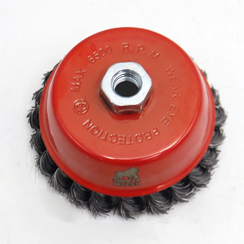 فرچه سیمی کاسه ای بافته مدل گوریلا کد YP-BAFTEH-125MM