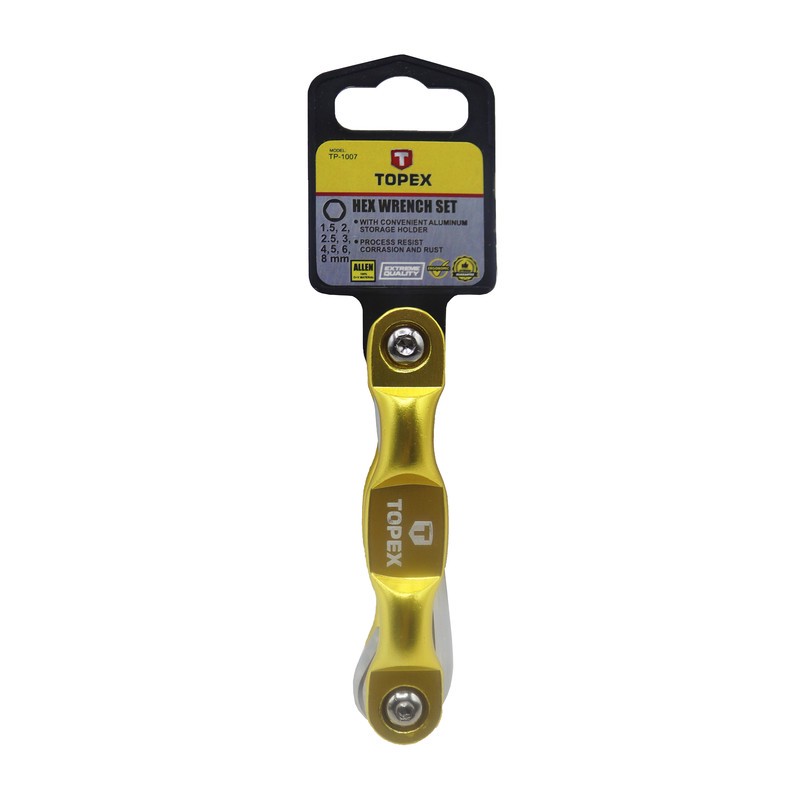 آلن بکس تاپکس مدل شش گوش کد YP-TP--1007-1.5 8MM مجموعه 8 عددی