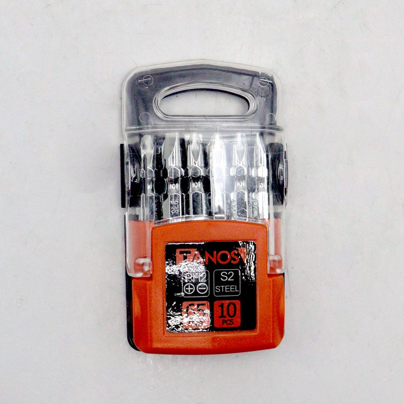 سری پیچ گوشتی یک سر چهارسو یک سر دو سو تانوس مدل YP-PH2 65MM مجموعه 10 عددی