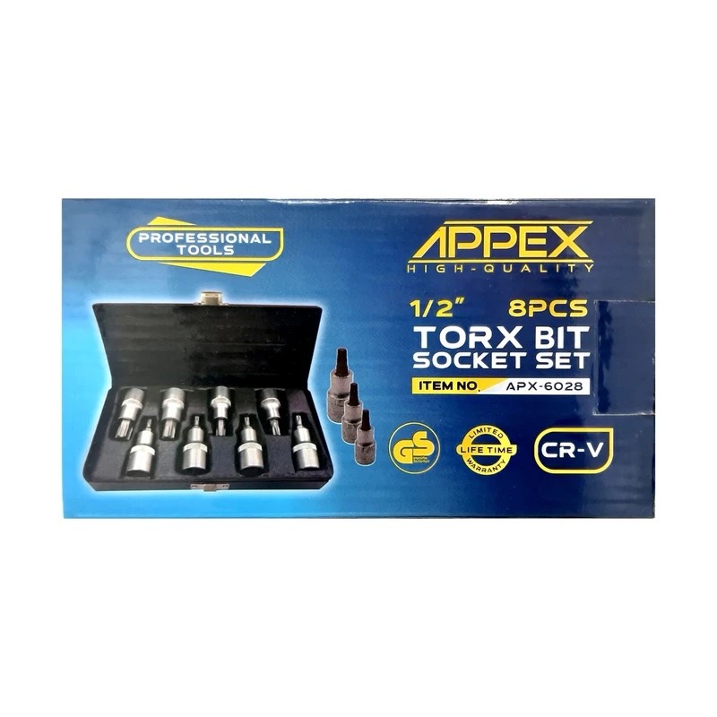 آچار آلن بکس ستاره ای اپکس مدل AJ-APX-6028 مجموعه 8 عددی