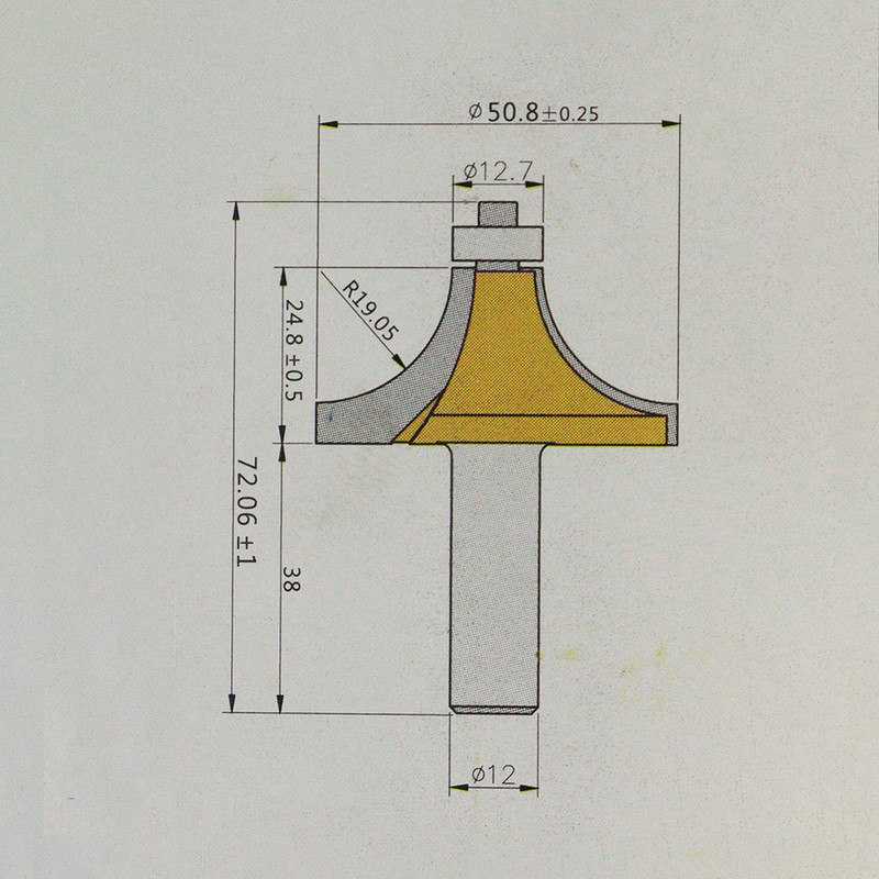 تیغ فرز بانکی اوتنسی مدل YP-R19.05-SHEFT12MM سایز 72.06 میلی متر