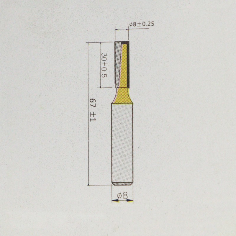 تیغ فرز اوتنسی مدل شیارزن کد YP-8MM SHEFT8MM سایز 8 میلی متر