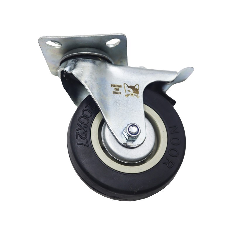 چرخ کفی دار پرشین کت مدل ترمزدار کد YPT-NO-LASTIK-KAFI-100 20MM
