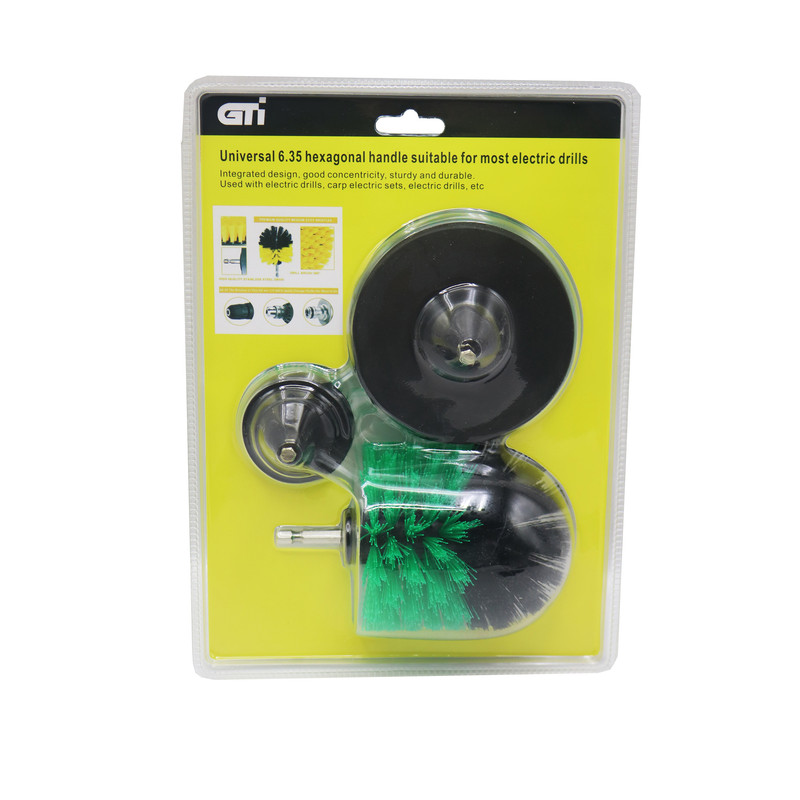 فرچه مبل شوی سر دریلی جی تی آی مدل YP-GTI2-3.5-4INCH مجموعه 3 عددی