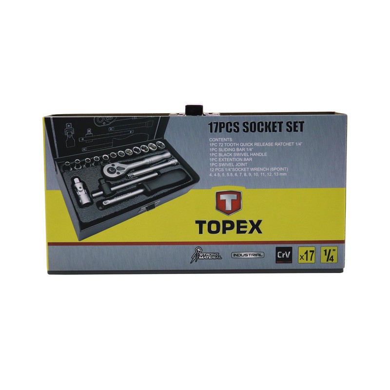 آچار بکس تاپکس مدل YP-1 4INCH -017 مجموعه 17 عددی