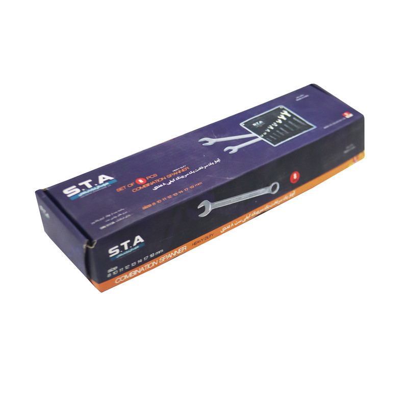 آچار یکسر تخت و یکسر رینگی اس تی ای مدل YP-08 مجموعه 8 عددی