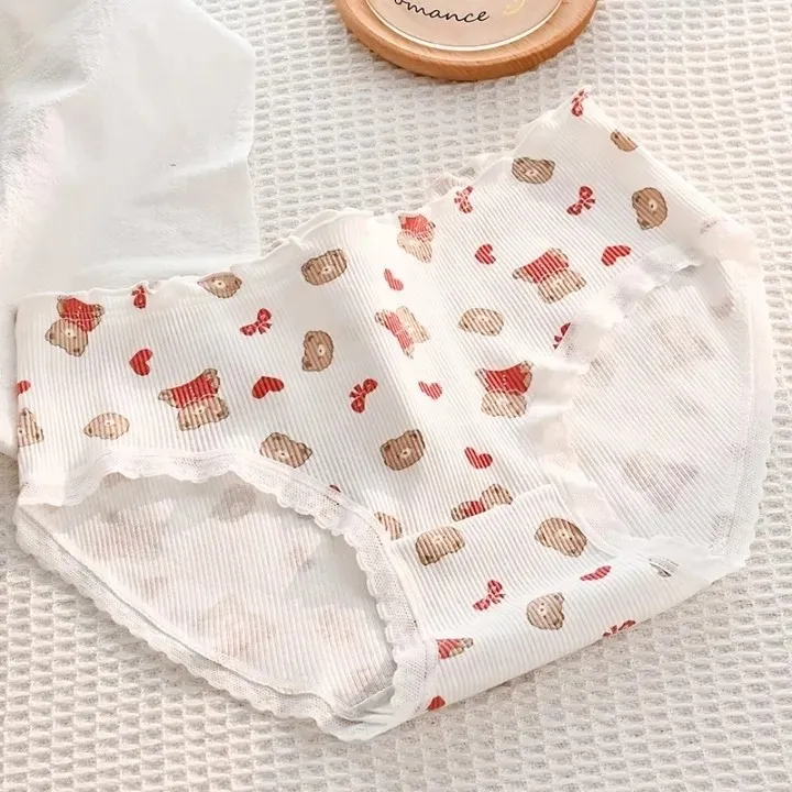 پک 5 تایی شورت زنانه عروسکی کبریتی نخی طرح تدی سایز ایکس لارج
