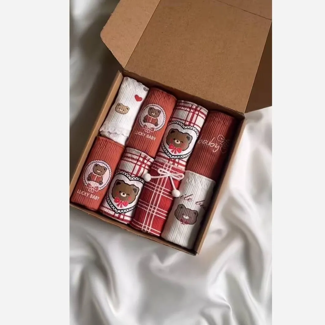پک 5 تایی شورت زنانه عروسکی کبریتی نخی طرح تدی سایز ایکس لارج