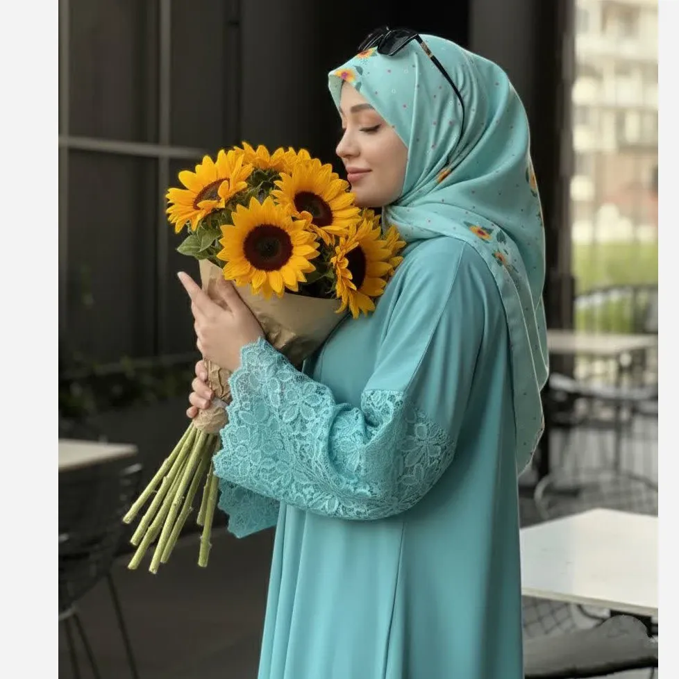 روسری نخ کاستوم قواره 140 طرح پونه تیره