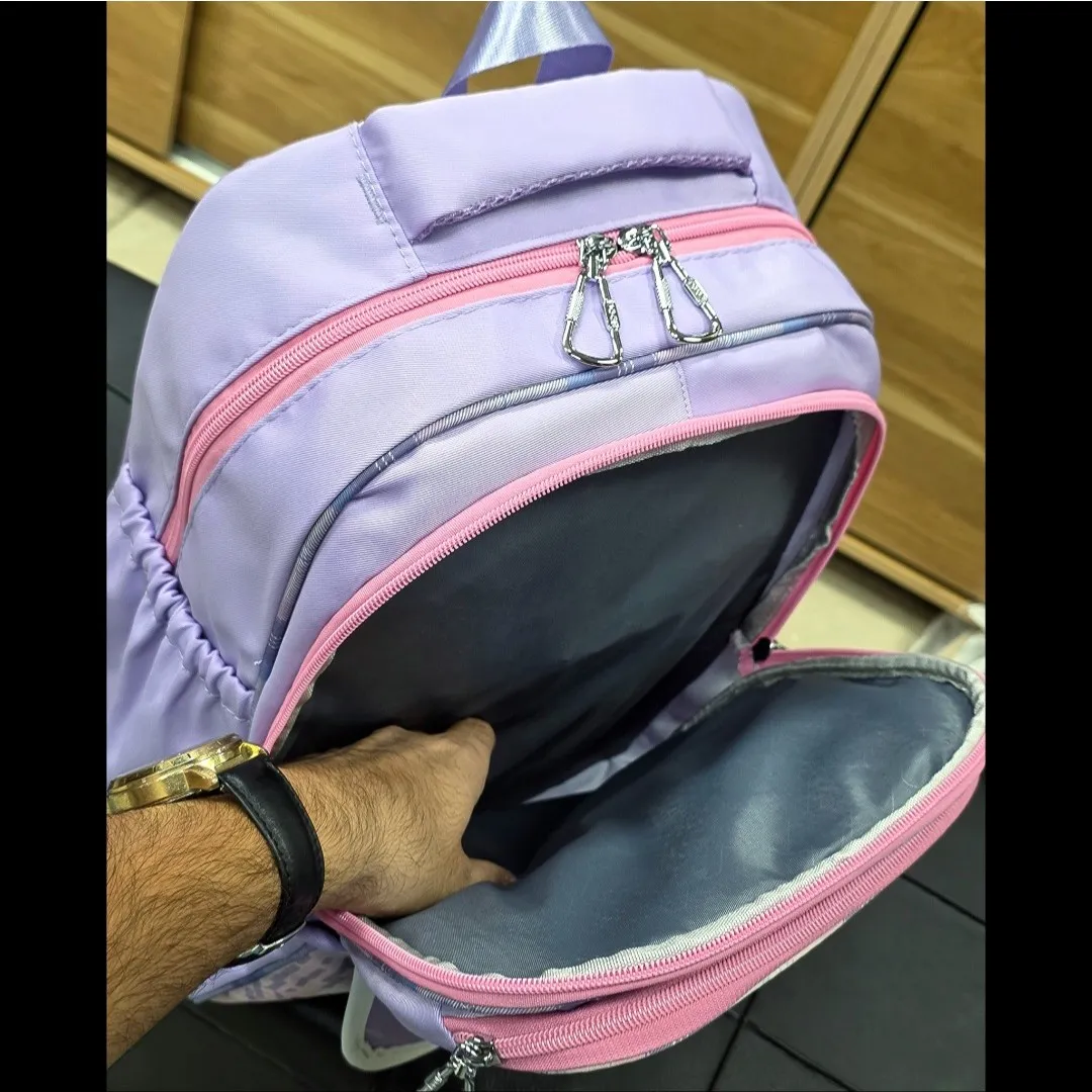 کوله پشتی مدرسه دخترانه ضد آب پارچه ریپس وارداتی مناسب کلاس اول تا چهارم