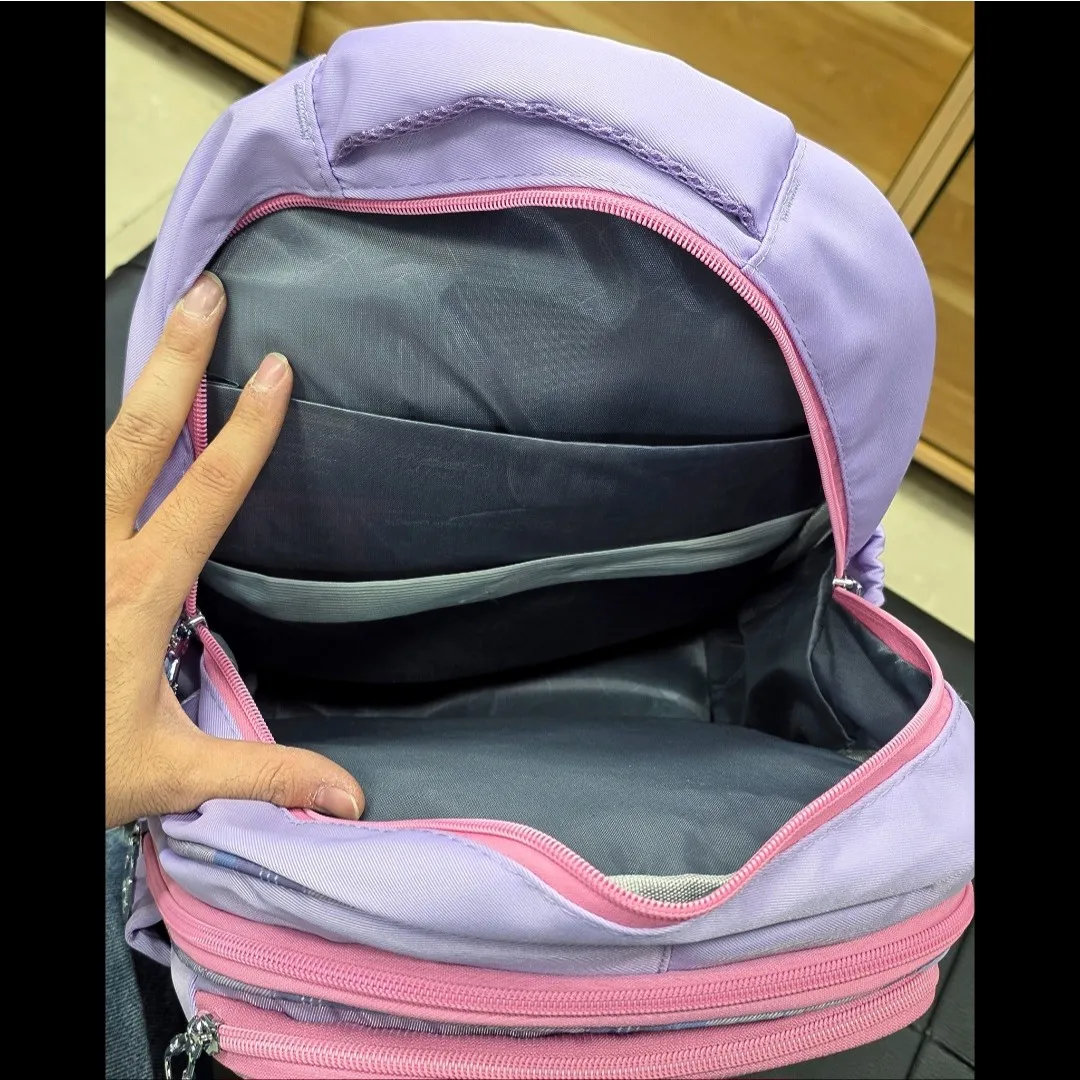 کوله پشتی مدرسه دخترانه ضد آب پارچه ریپس وارداتی مناسب کلاس اول تا چهارم