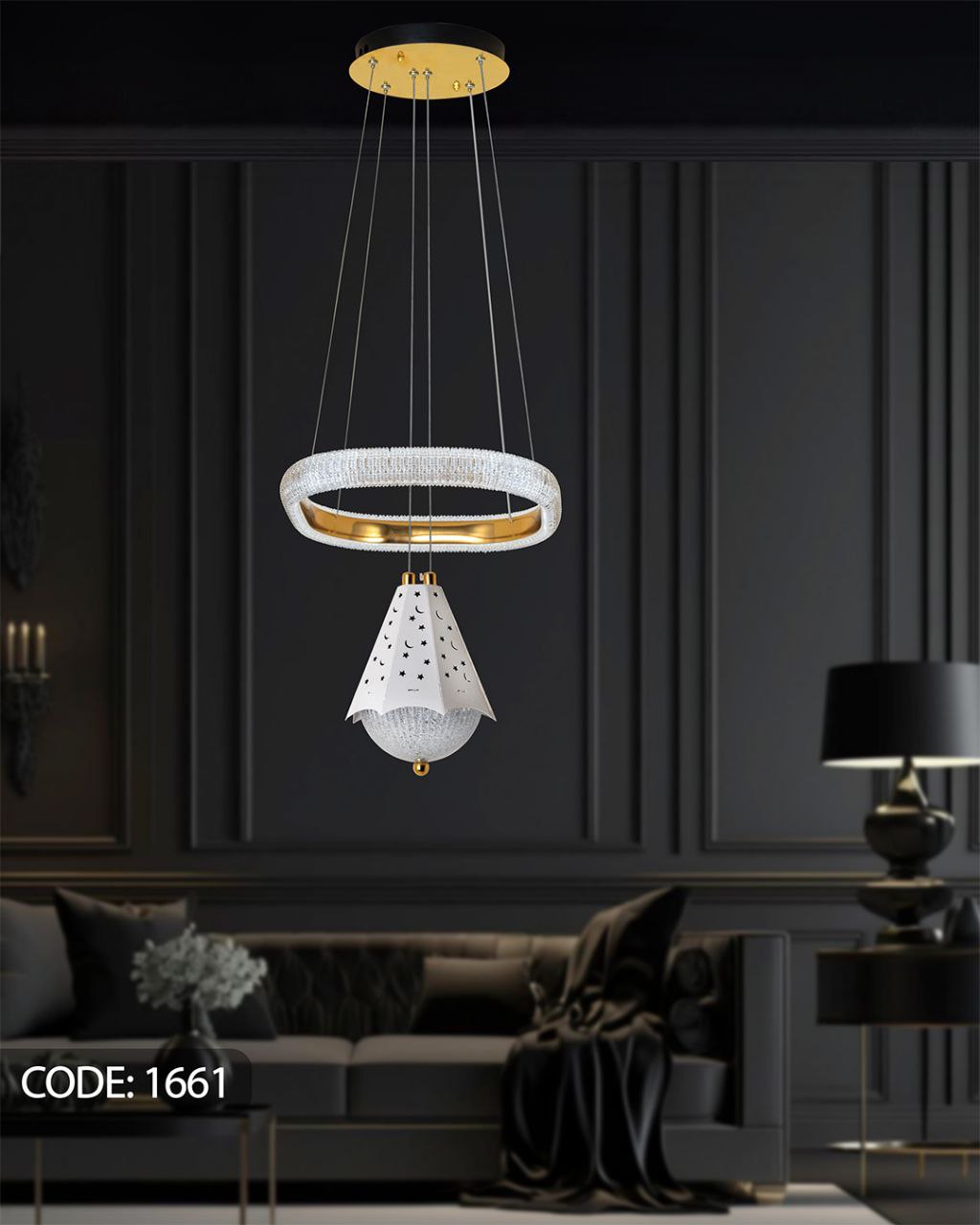 لوستر مدرن SMD سه حالته نیک لایت مدل 1661 (پس کرایه)