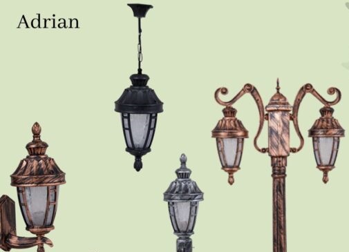 چراغ حیاطی آدرین پلاستیک abs رنگ مشکی (پس کرایه)