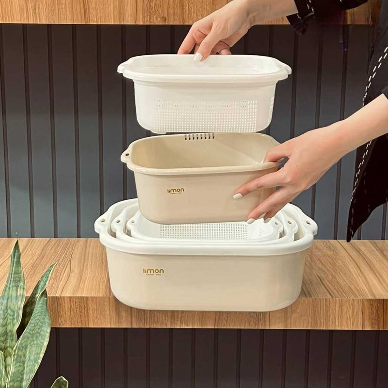 ست آبکش و لگن 8 پارچه لیمون کد HS5