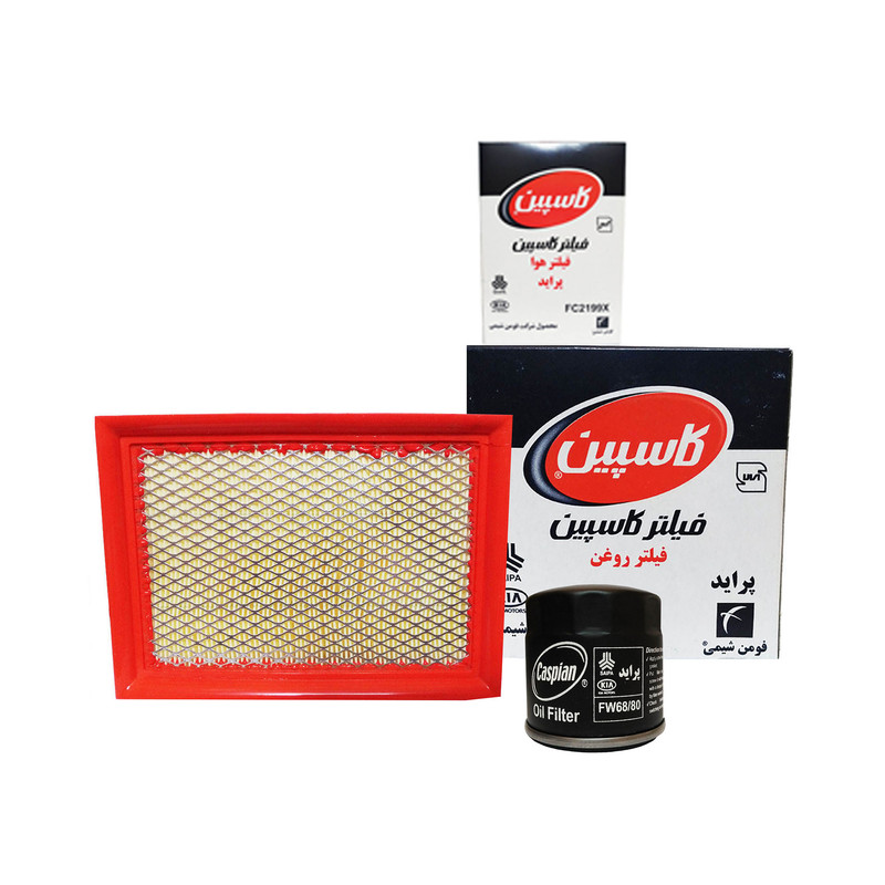 فیلتر هوای خودروی کاسپین مدل 21996880FL به همراه فیلتر روغن مناسب برای پراید 141