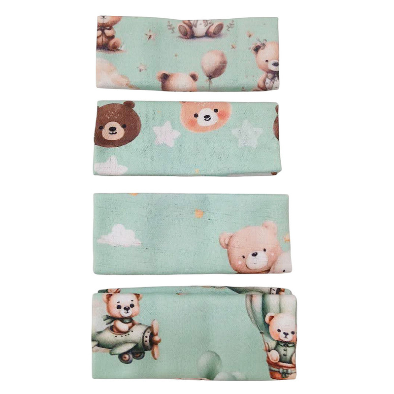 حوله دست و صورت نوزاد مدل Keneti سایز 20×30 سانتی متر مجموعه 4 عددی