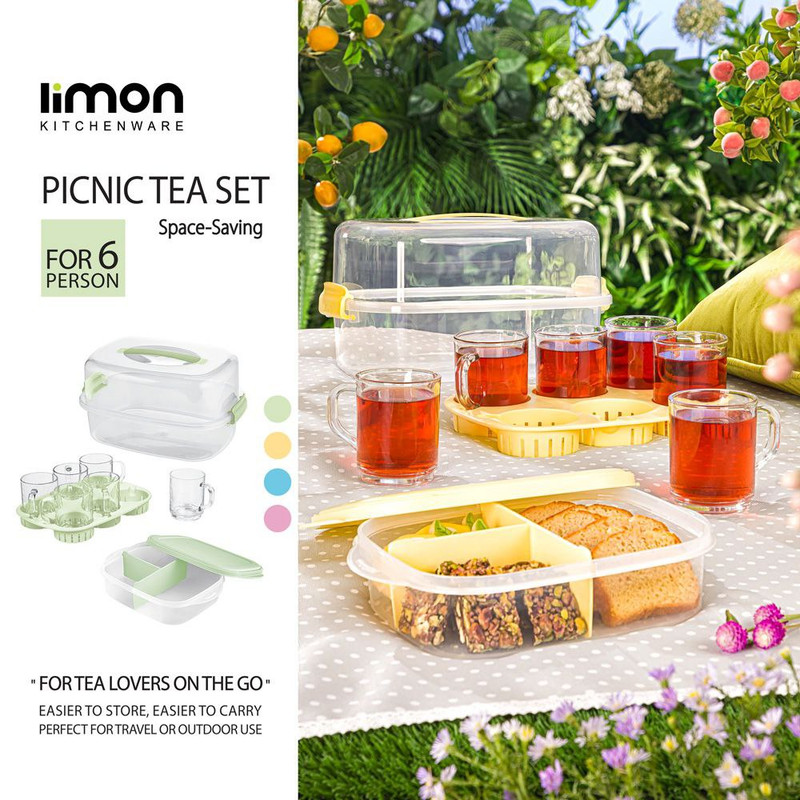 سبد پیک نیک لیمون مدل چای خوری کد FIDOKA-2440