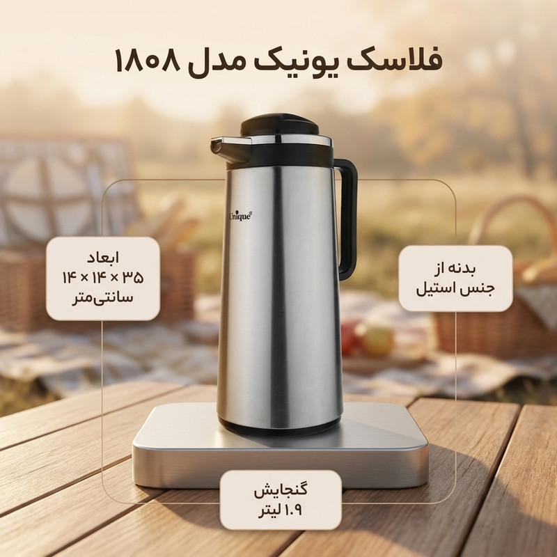 فلاسک یونیک کد 1808 گنجایش 1.9 لیتر