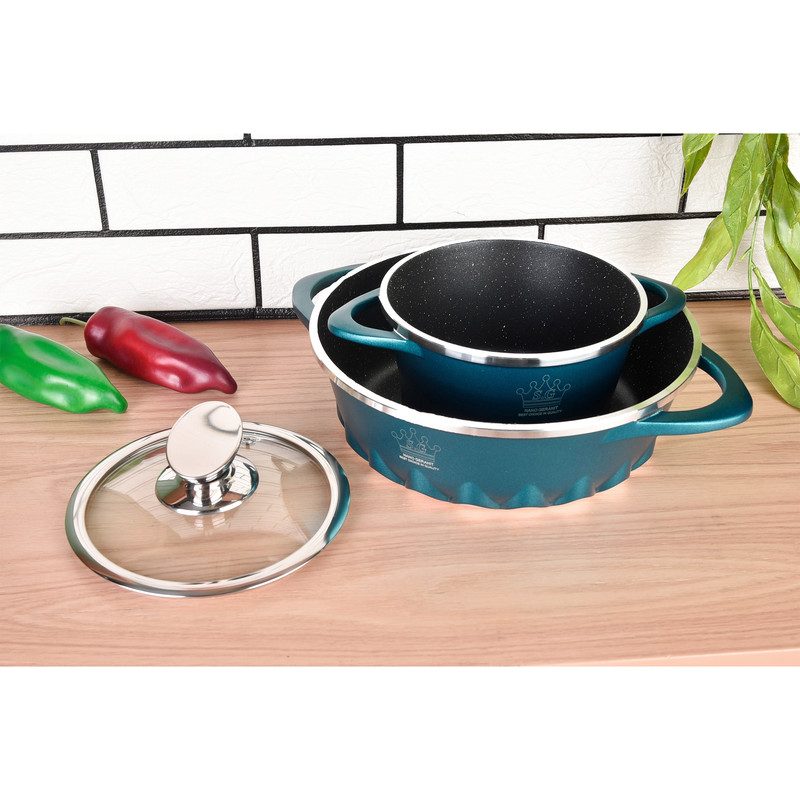 سرویس قابلمه و تابه گرانیتی 18 پارچه اس جی مدل AKA