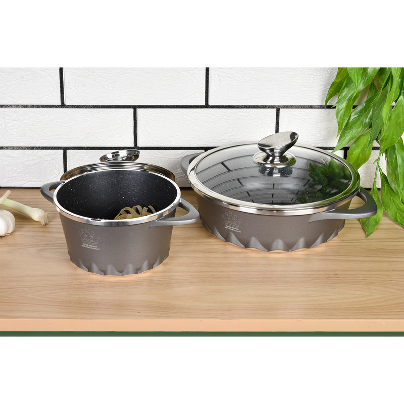 سرویس قابلمه و تابه گرانیتی 18 پارچه اس جی مدل AKA