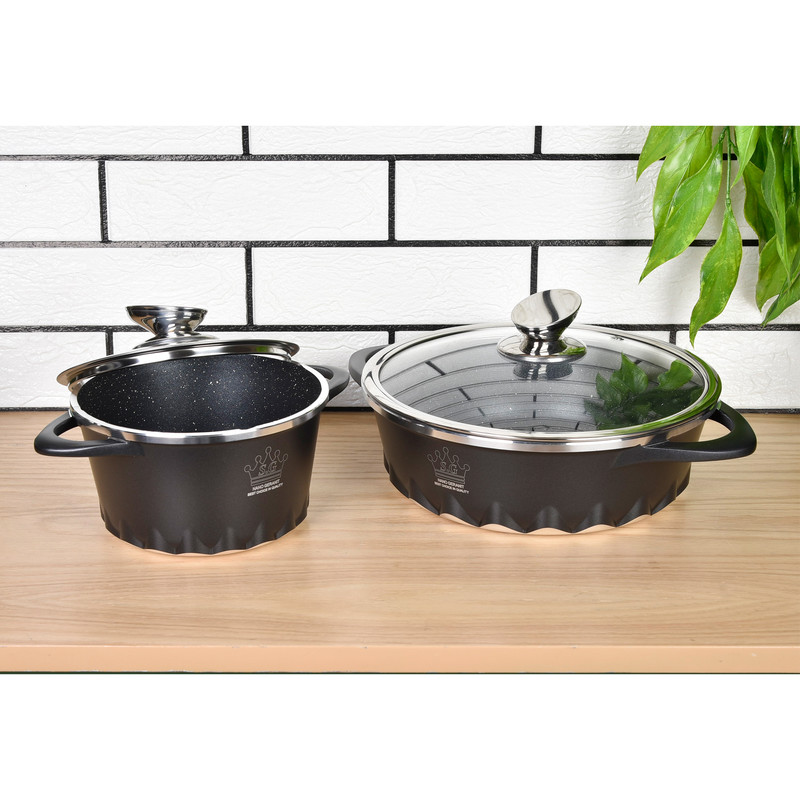 سرویس قابلمه و تابه گرانیتی 18 پارچه اس جی مدل AKA