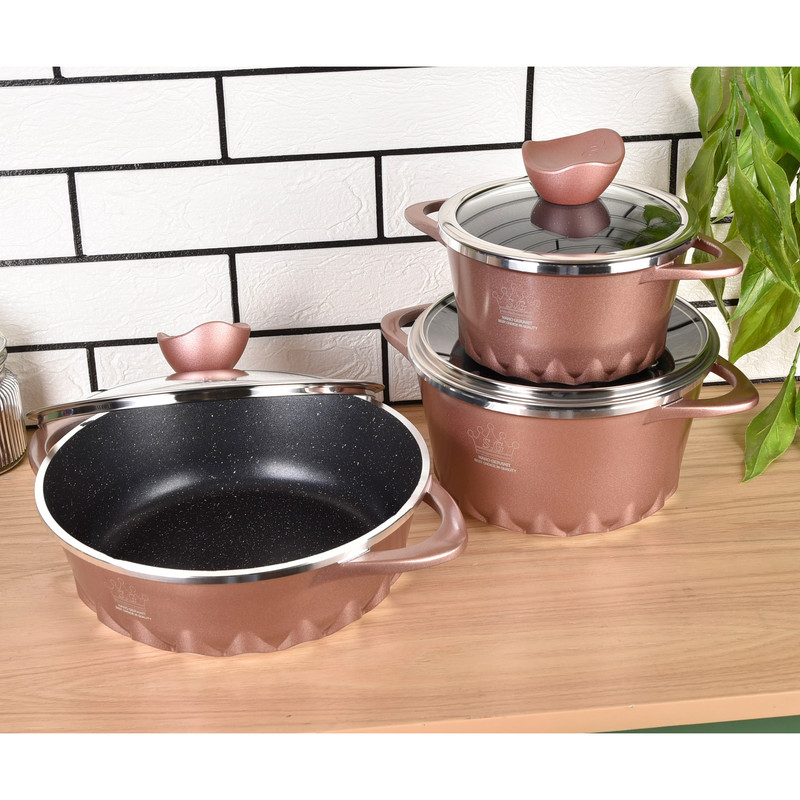 سرویس قابلمه و تابه گرانیتی 18 پارچه اس جی مدل AKA