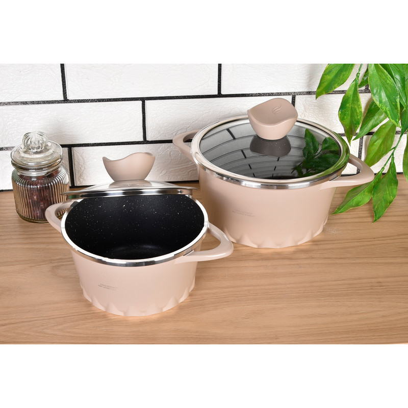 سرویس قابلمه و تابه گرانیتی 18 پارچه اس جی مدل AKA