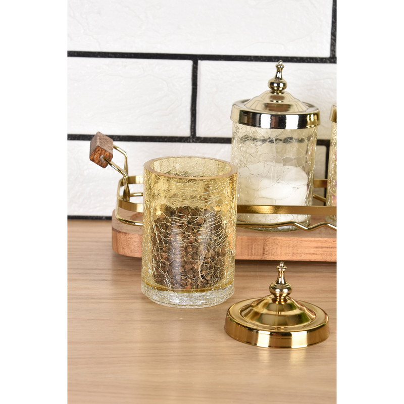 ست جا ادویه 4 پارچه بی وی کی طرح کاریزما کد 412602 به همراه استند