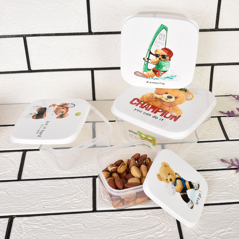 ظرف نگهدارنده با بدنه پلاستیکی لیمون کد2231 طرح CHAMPION مناسب برای قراردادن در مایکروویو ، یخچال ، فریزر مجموعه 4 عددی