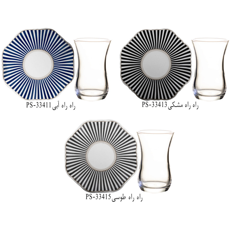 ست فنجان و نعلبکی 12 پارچه 6 نفره مدل آدنا