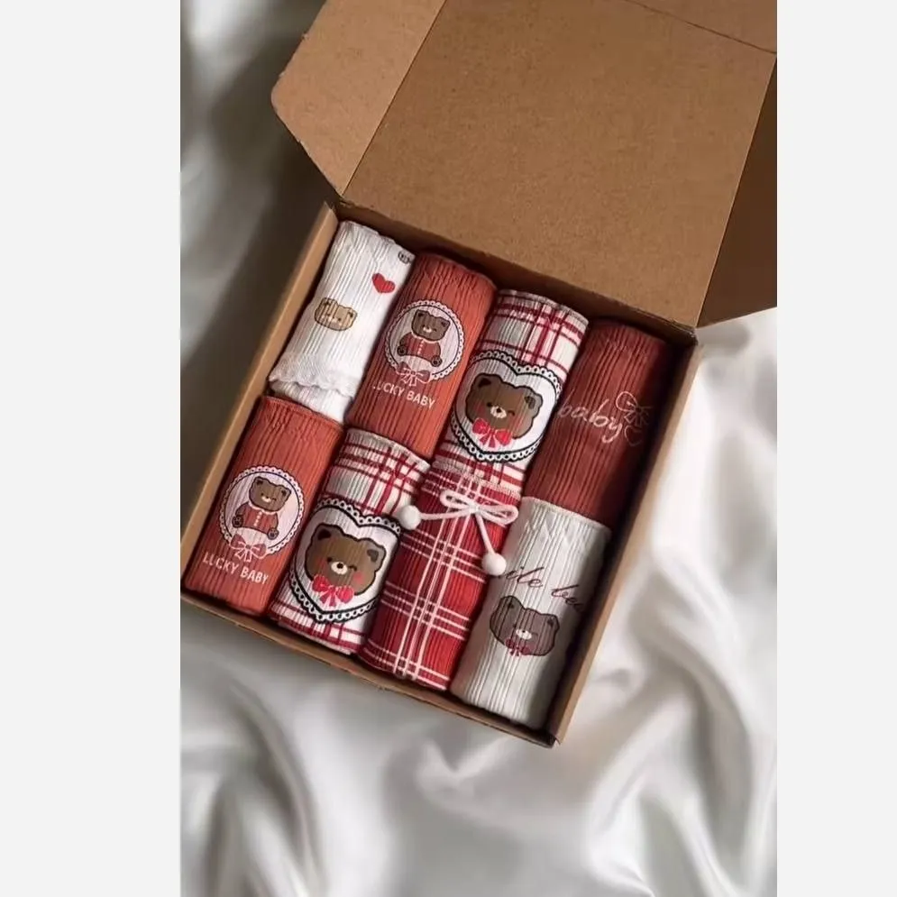 شورت زنانه عروسکی فانتزی کبریتی نخی طرح تدی سایز بزرگ 3XL