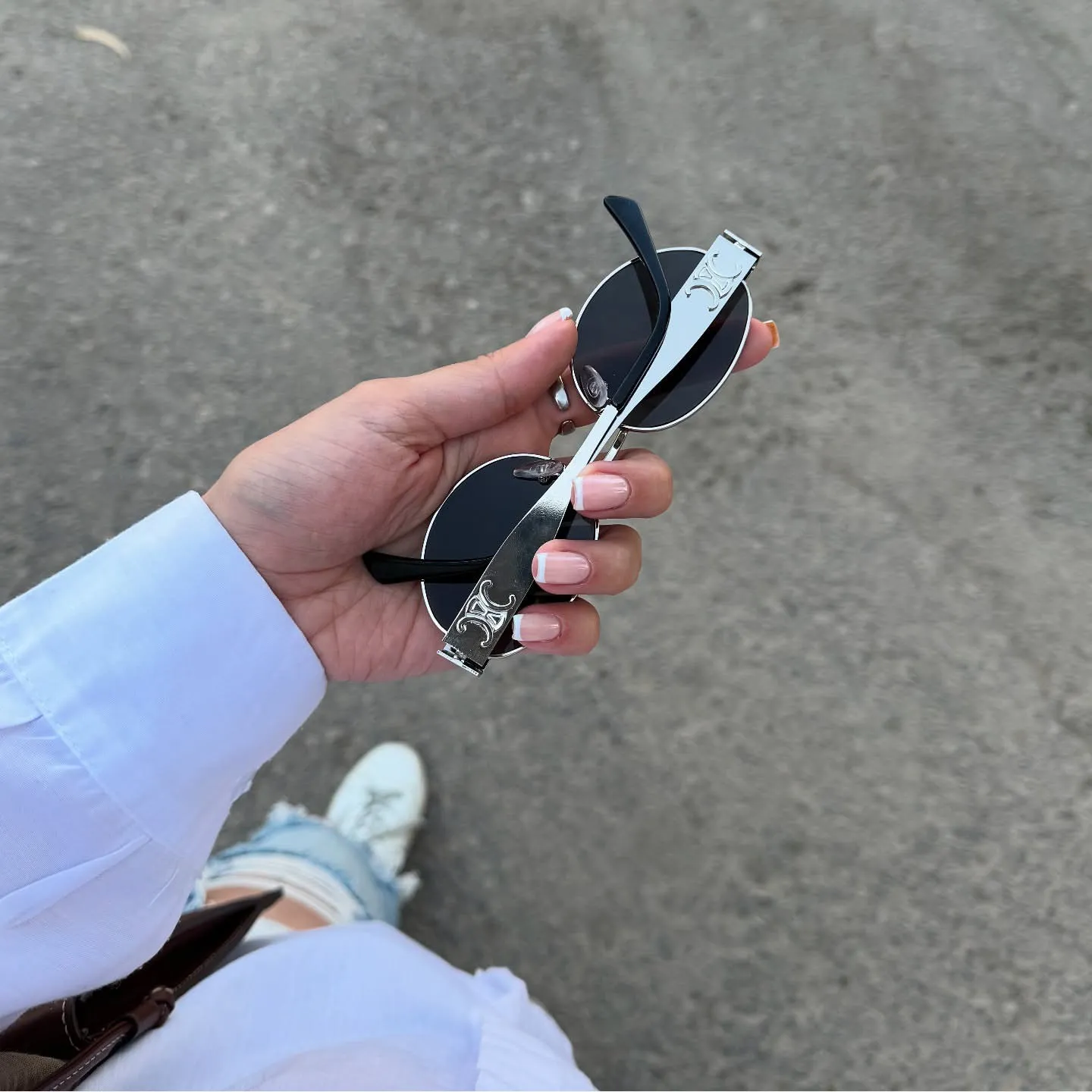 عینک آفتابی زنانه سلین فریم فلزی بیضی مدل ترند UV400