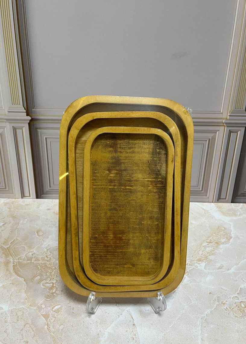 سینی چوبی 3 تیکه مستطیلی