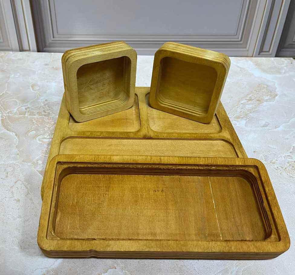 اردو خوری چوبی مربعی 3 تیکه