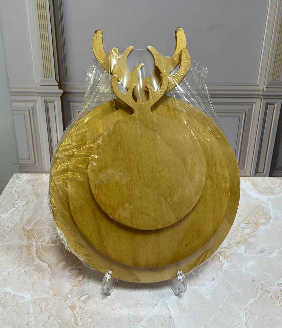 تخته چوبی 3 تیکه  دایره ای  گوزن