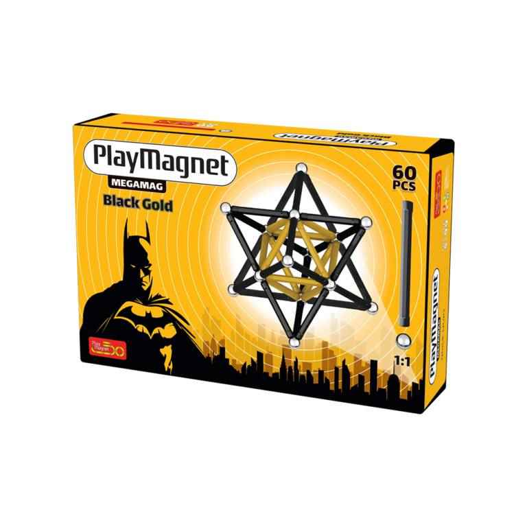 مگا مگ سبک مشکی طلایی بتمن - 60 قطعه ( play magnet مگ )