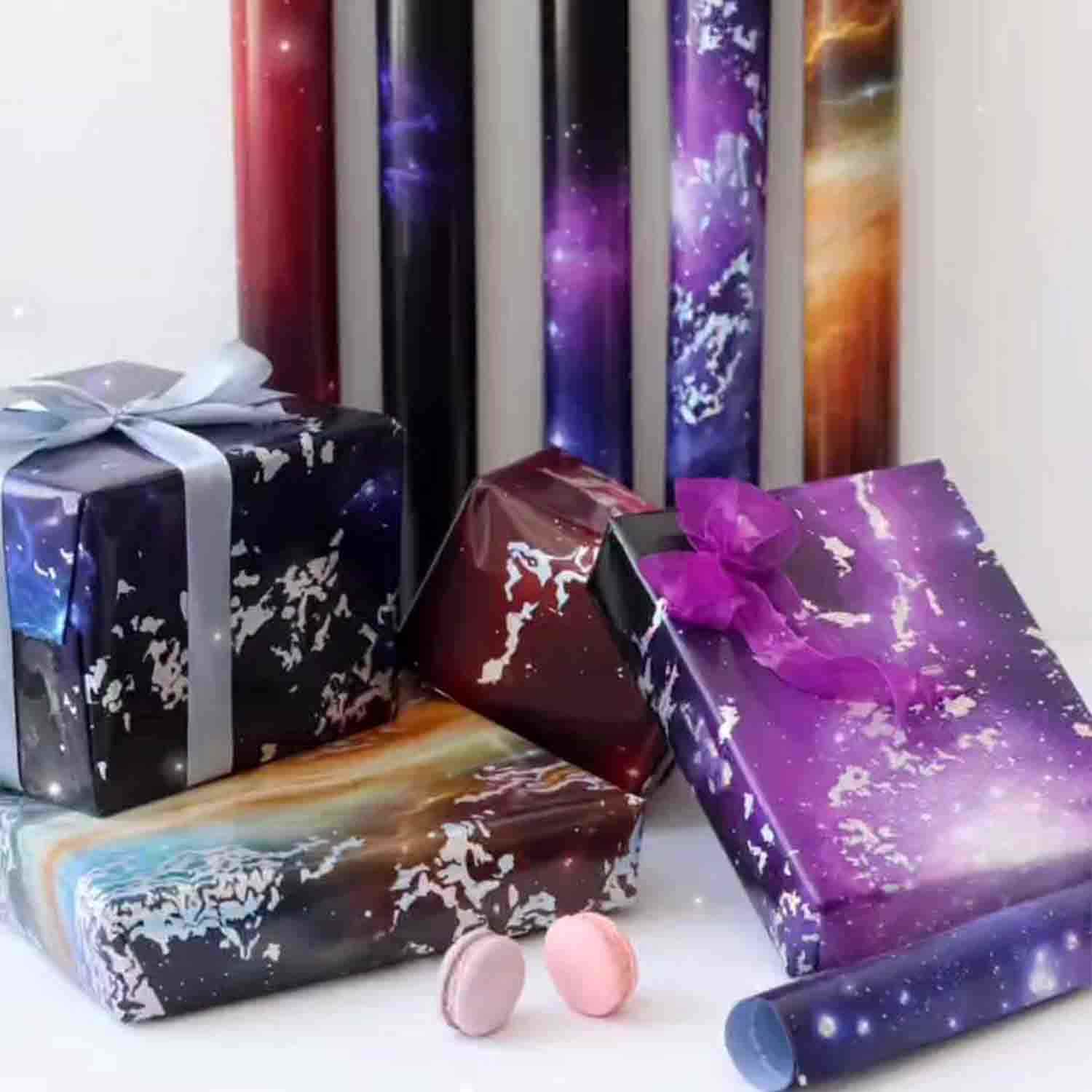 کاغذکادو نقره و طلاکوب برگ سری کهکشانی  کد76107