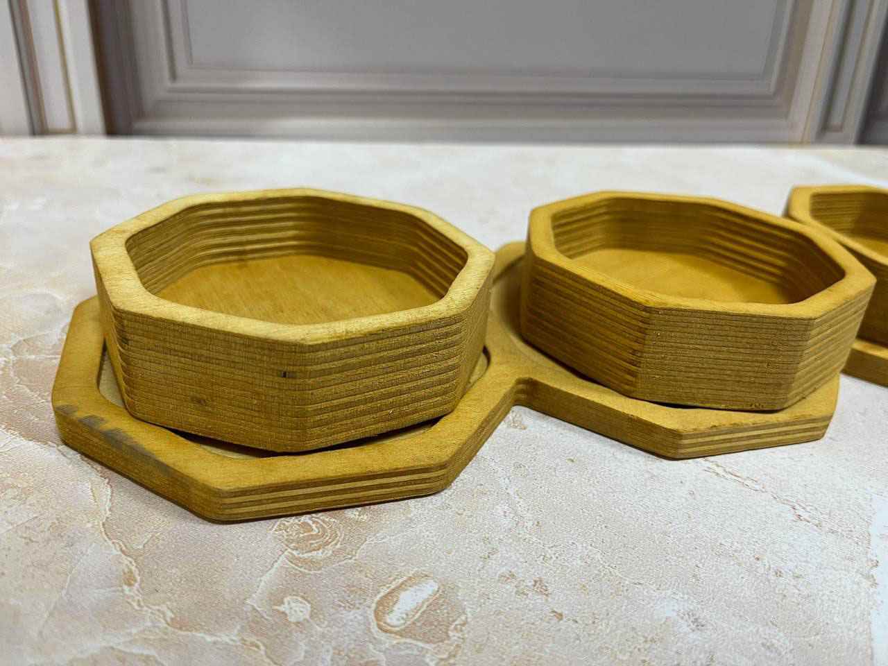 اردوخوری چوبی 3 تیکه هشت ضلعی