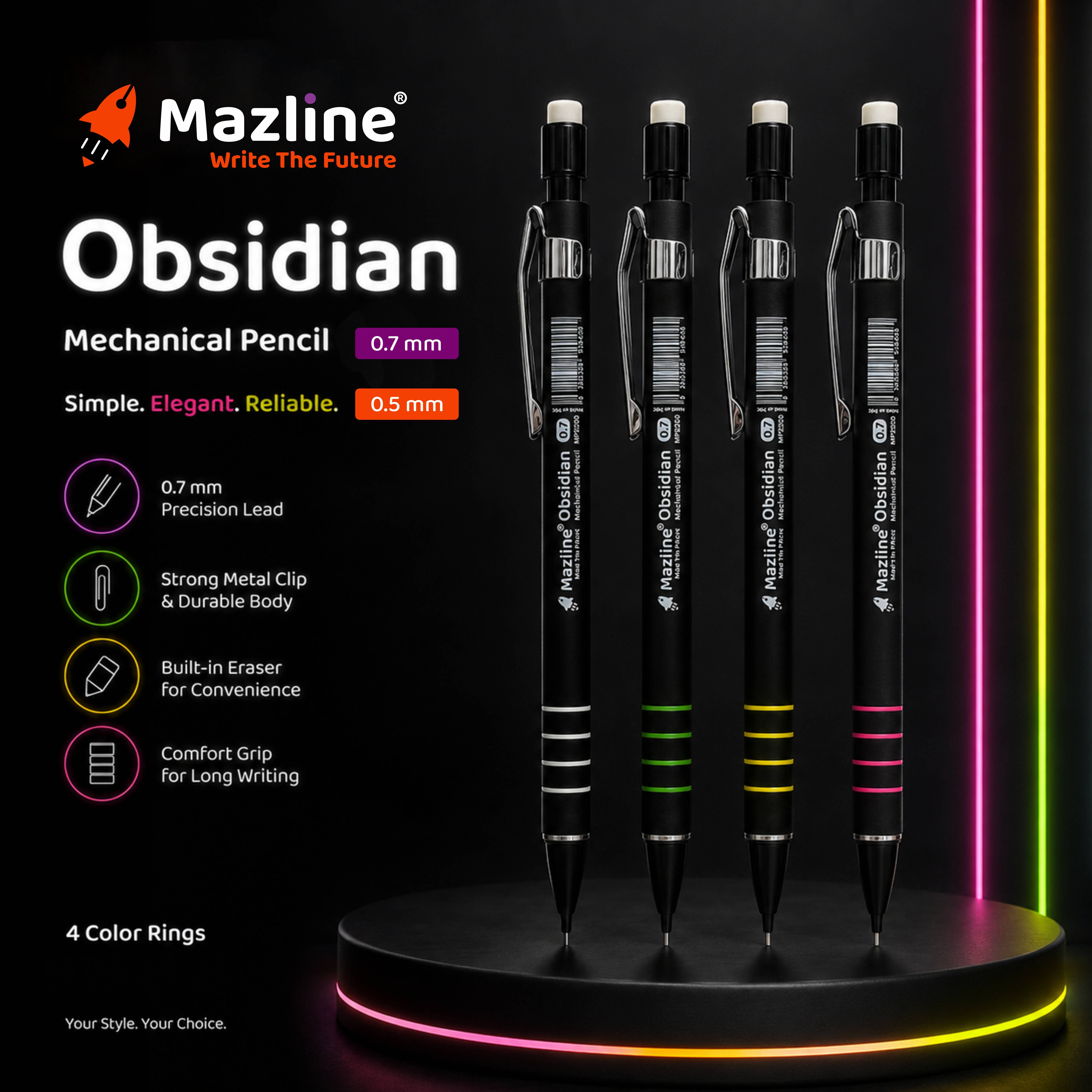 مداد نوکی کربنی رابرایز 0.5 میلیمتری