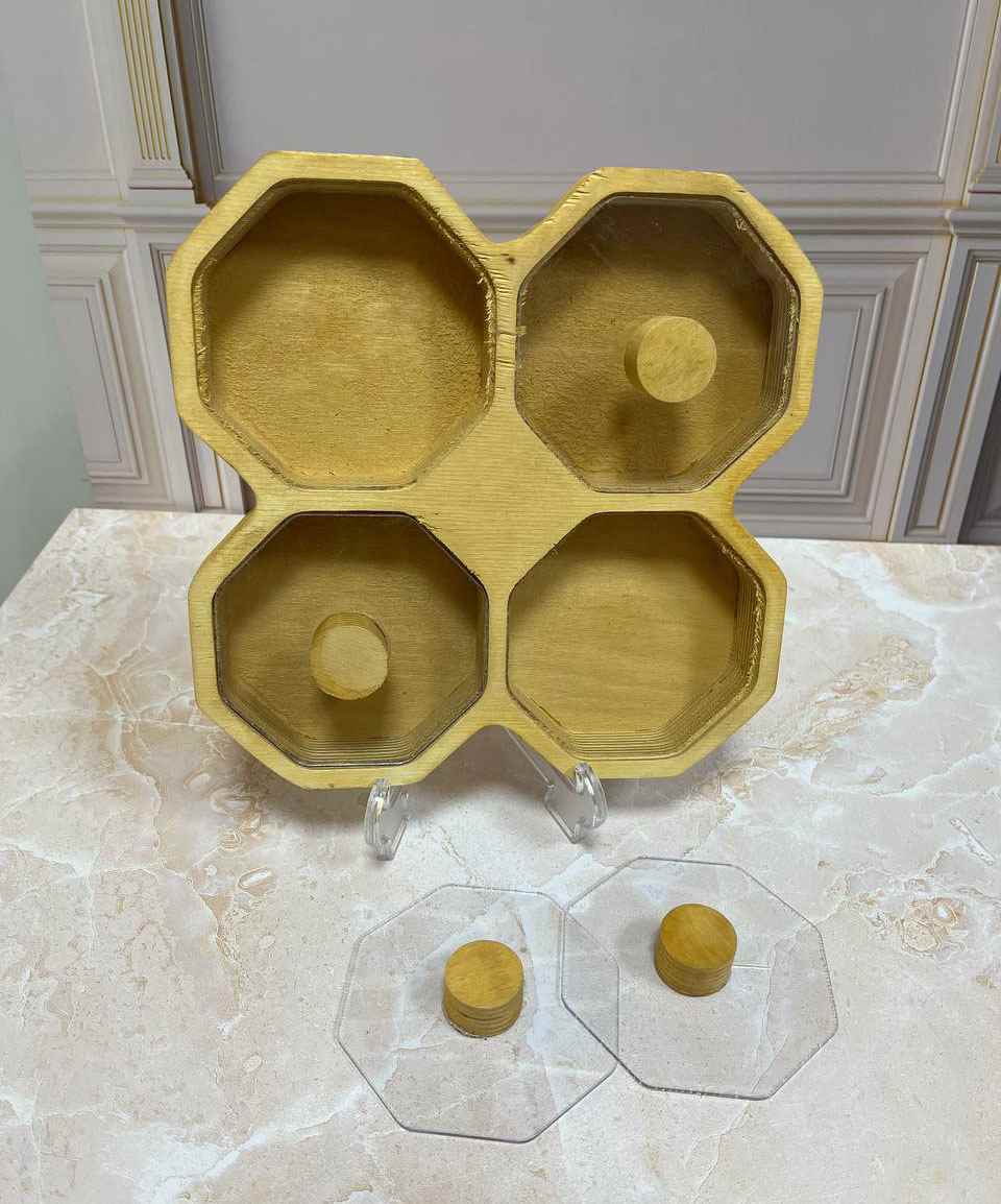 اردوخوری چوبی 4 تیکه هشت ضلعی