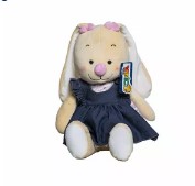 عروسک خرگوش لباس جین دختر یانیک 37 سانت