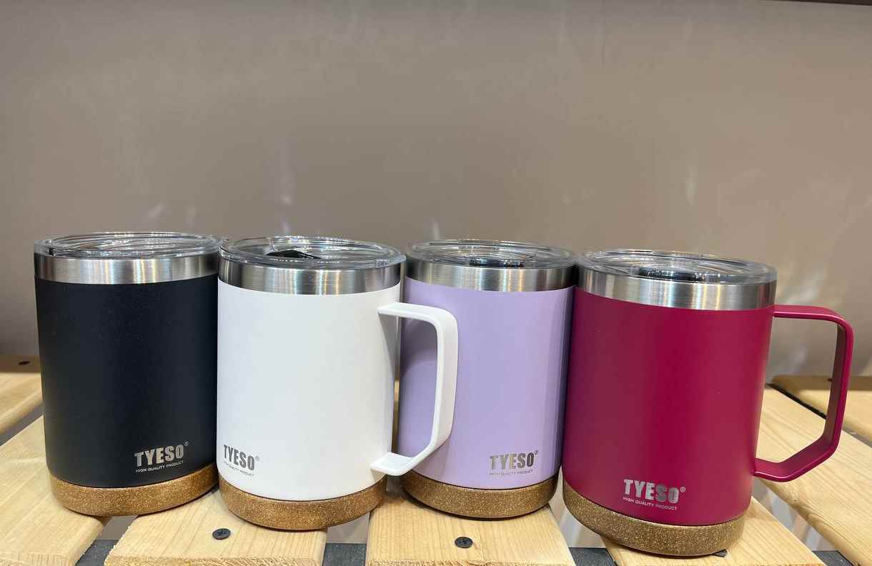 ماگ زیره چوبی و داخل استیل تایسو 530 میل رنگبندی جور