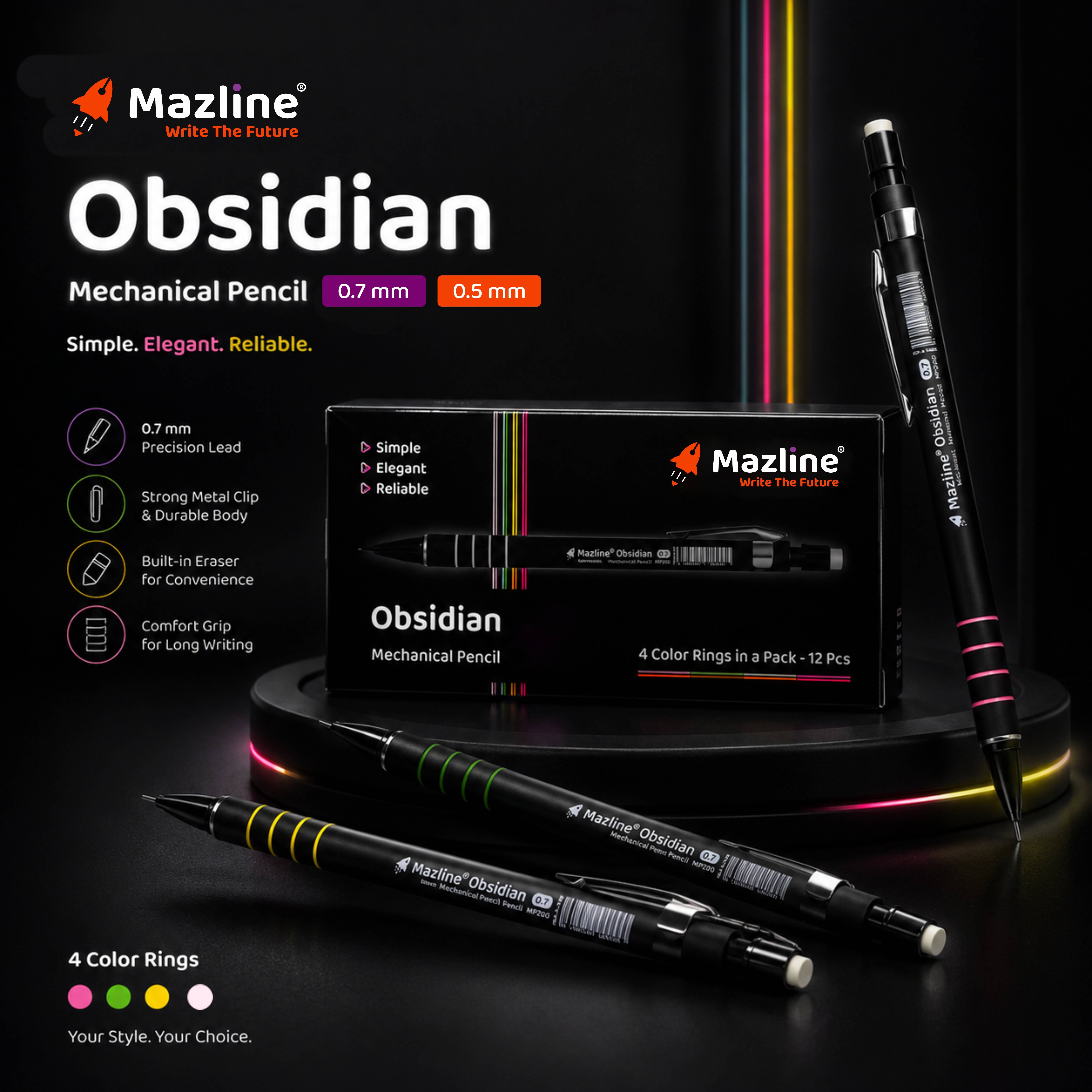 مداد نوکی کربنی رابرایز 0.5 میلیمتری