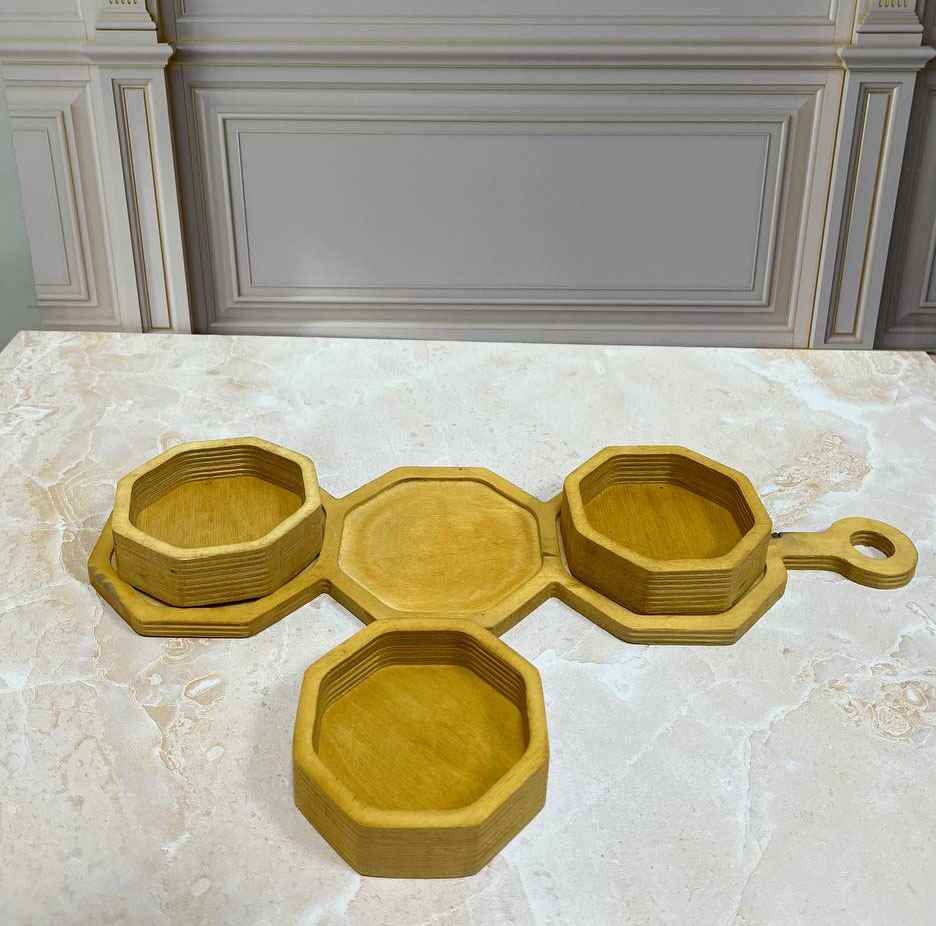 اردوخوری چوبی 3 تیکه هشت ضلعی