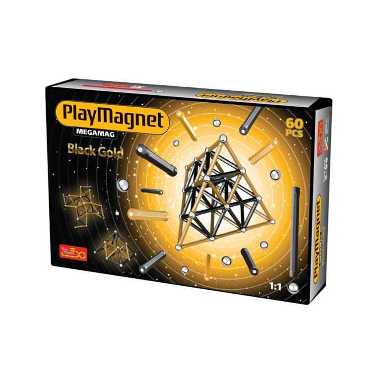 مگا مگ سبک مشکی طلایی - 60 قطعه ( play magnet مگ )