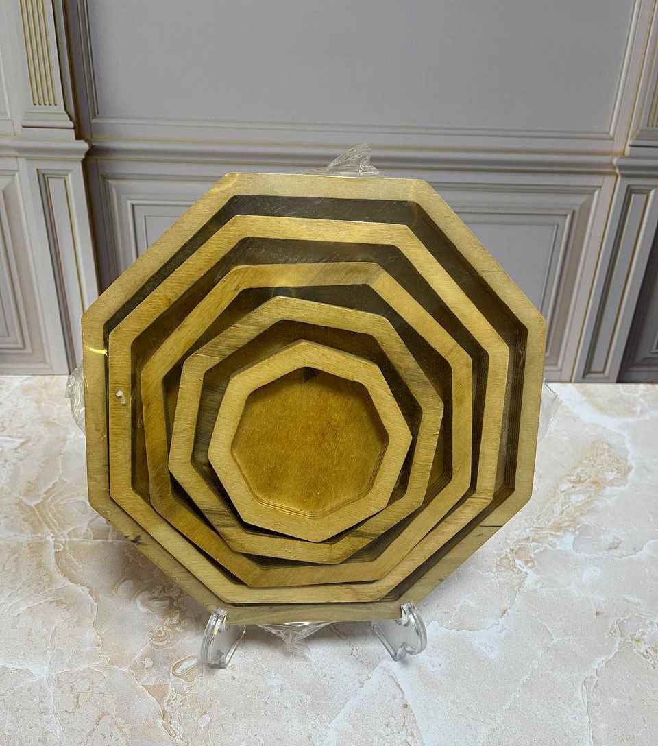 سینی چوبی 5 تیکه هشت ضلعی