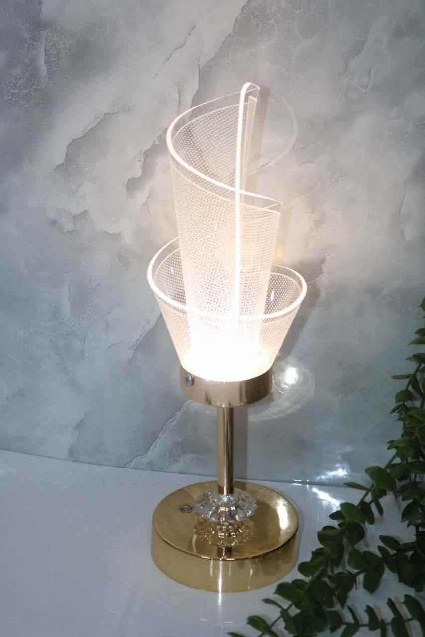 آباژور شارژی طلایی مدل مارپیچ