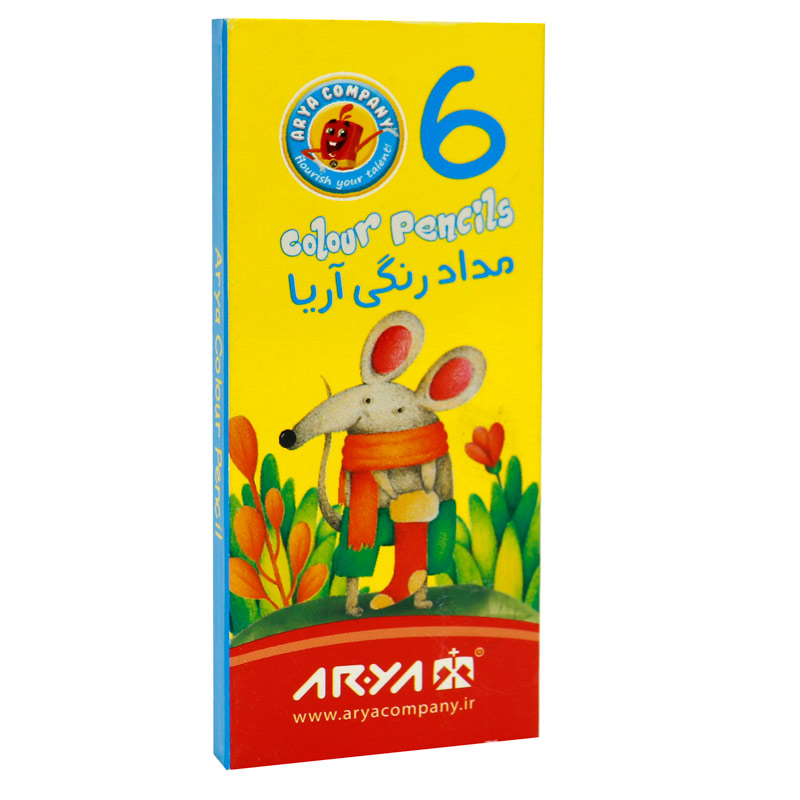 مداد رنگی 6 رنگ آریا 3071