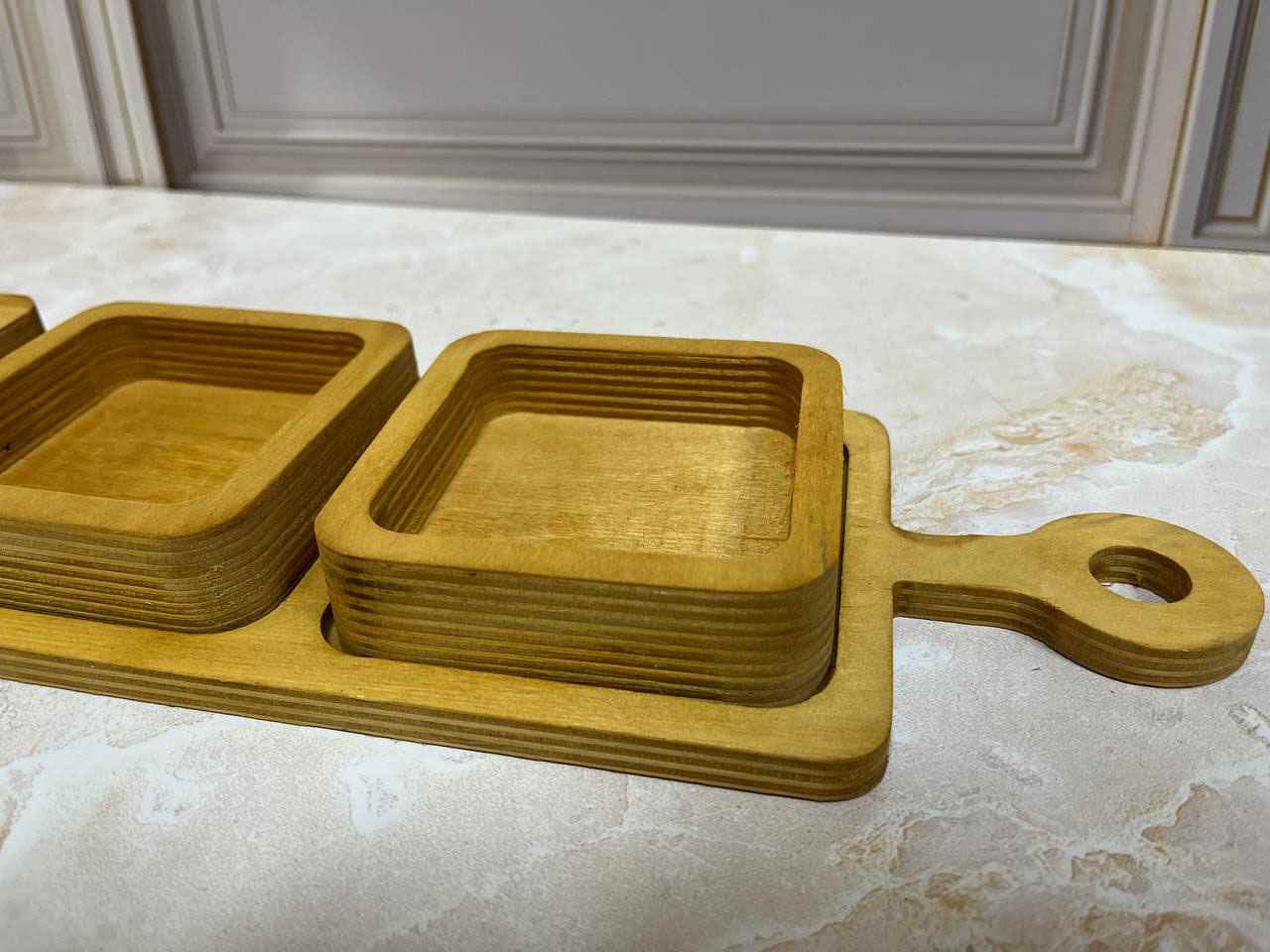 اردوخوری چوبی 3 تیکه مربع