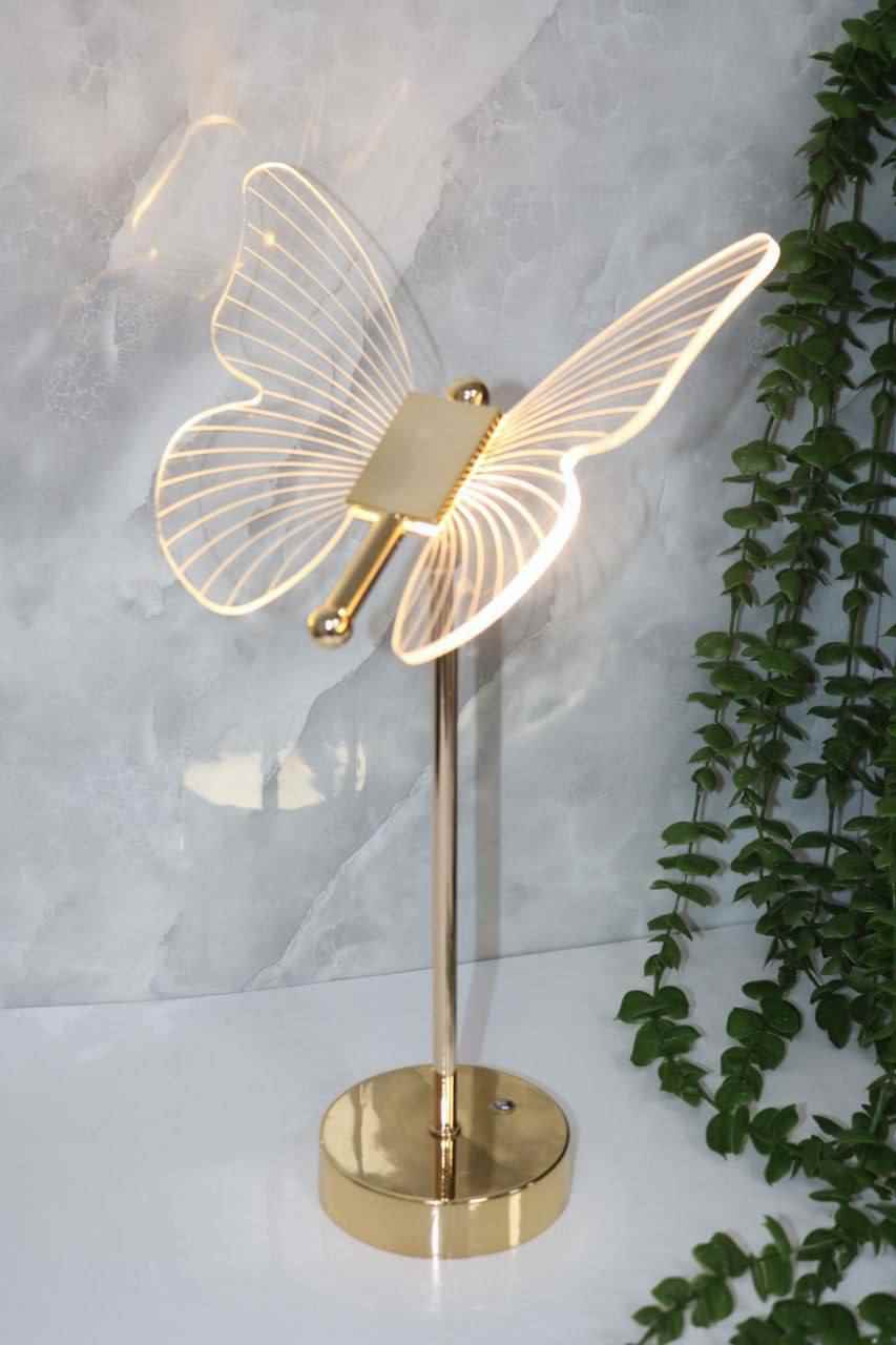 آباژور شارژی طلایی مدل پروانه